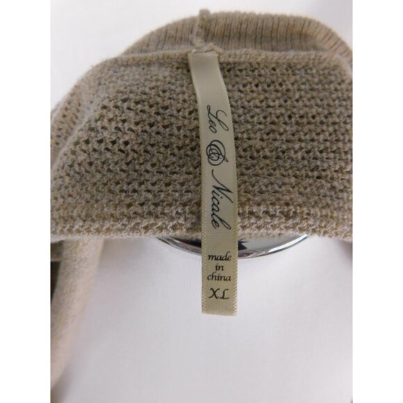 Leo & Nicole Cardigan Sweater Womens XL Beige Open Front Long Lightweight Knit - Picture 8 of 10